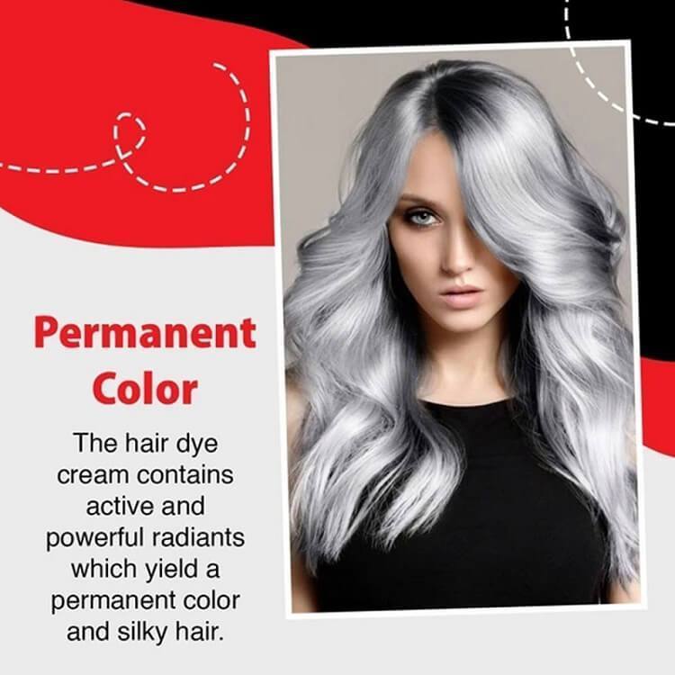 Long-lasting, non-damaging gray hair cream