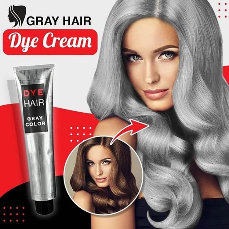 Long-lasting, non-damaging gray hair cream