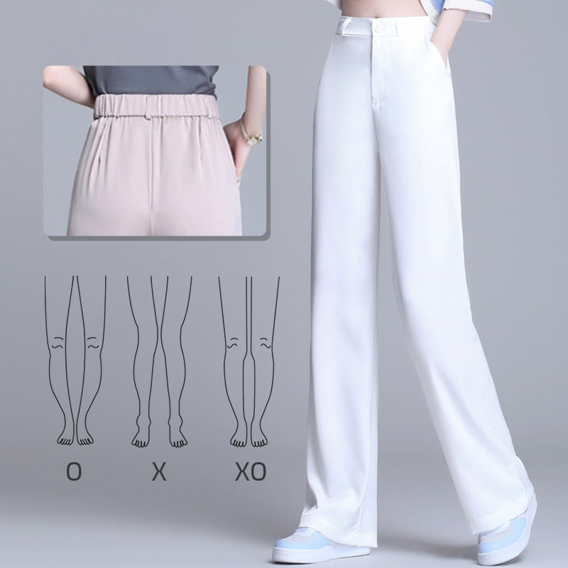 Women’s Fashionable Ice Silk Draping Straight Pants
