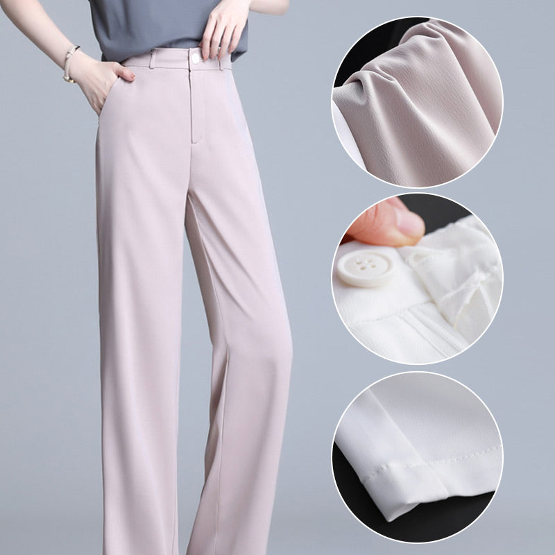 Women’s Fashionable Ice Silk Draping Straight Pants