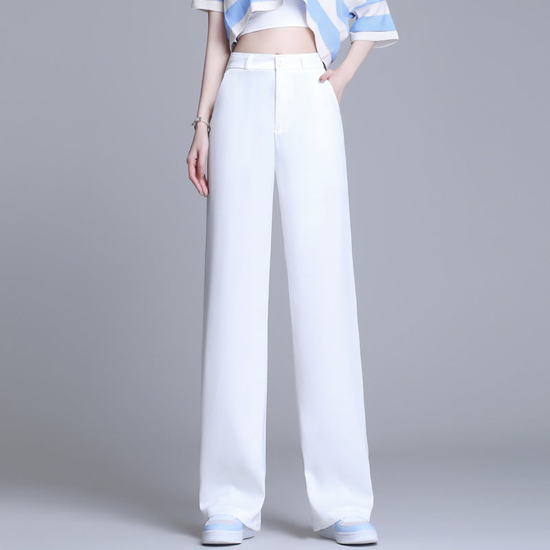 Women’s Fashionable Ice Silk Draping Straight Pants