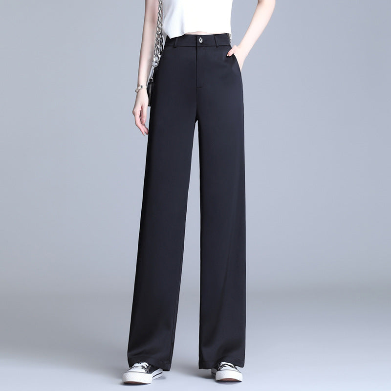 Women’s Fashionable Ice Silk Draping Straight Pants