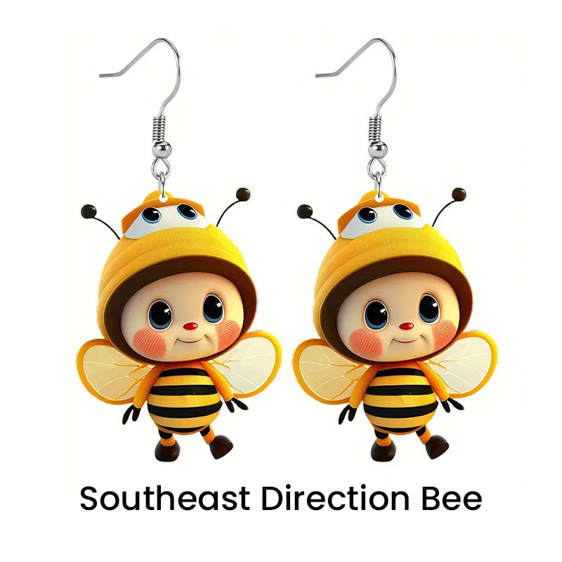 (🔥HOT SALE NOW 49% OFF) -🌻Cute Sunflower & Bee Acrylic Earrings🐝