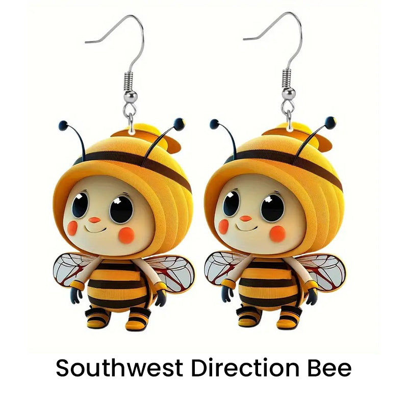 (🔥HOT SALE NOW 49% OFF) -🌻Cute Sunflower & Bee Acrylic Earrings🐝