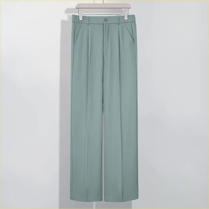 Spring Summer Ice Silk Straight Leg Pants