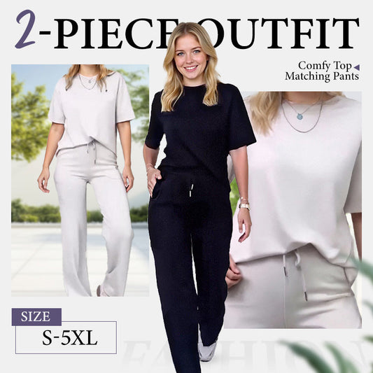 🌸 Chic Women's 2-Piece Outfit – Comfy Top & Matching Pants💖