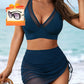 🏖️ High Waisted Bikini Set with Swim Skirt – Gentle tummy control, flattering skirt coverage. Feel confident & comfortable by the water. 🌊🌸