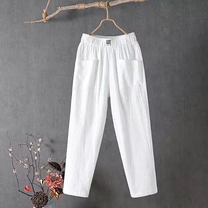 📢Factory Direct Sales 50% OFF👖Women's Elastic Waist Cotton Linen Loose Fit Pants