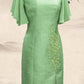 Embroidered Round Neck Cheongsam Dress