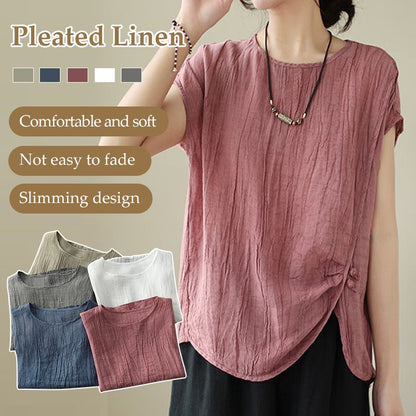 Pleated Linen Top