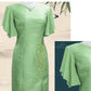 Embroidered Round Neck Cheongsam Dress