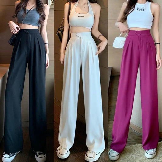 💥Buy 2 Free Shipping🎁🌟Figure-flattering Versatile High-Waisted Wide Leg Trousers