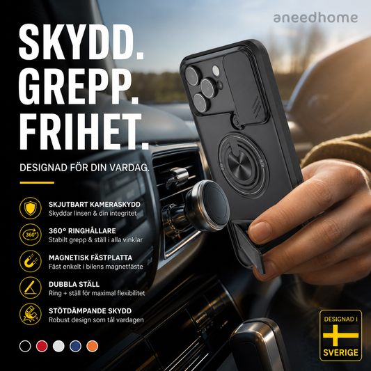 📱 4-i-1 iPhone-fodral – Ringhållare & magnetisk | 5 färger | SPARA 50% idag! ✨