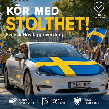 🚗 Patriotisk motorhuvsflagga – Dekorativ & väderbeständig | SPARA 50% idag!