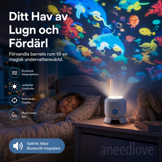 🌌 LED-projektor med stjärnhav – 360° roterande nattljus | SPARA 50% idag! ✨