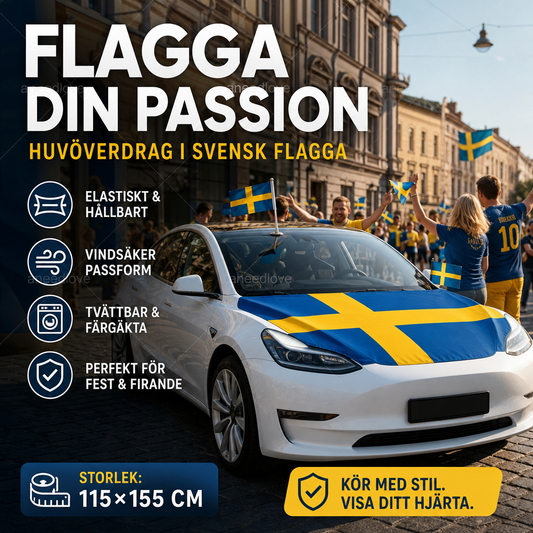 🚗 Patriotisk motorhuvsflagga – Dekorativ & väderbeständig | SPARA 50% idag!