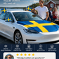 🚗 Patriotisk motorhuvsflagga – Dekorativ & väderbeständig | SPARA 50% idag!