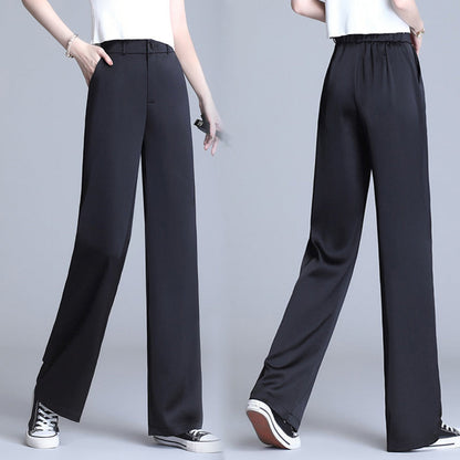 Women’s Fashionable Ice Silk Draping Straight Pants