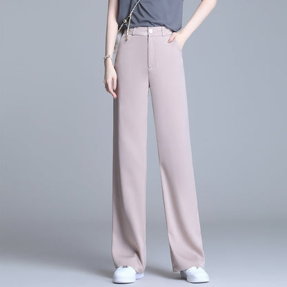 Women’s Fashionable Ice Silk Draping Straight Pants