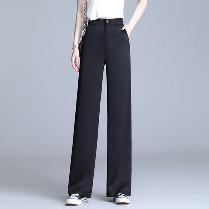 Women’s Fashionable Ice Silk Draping Straight Pants