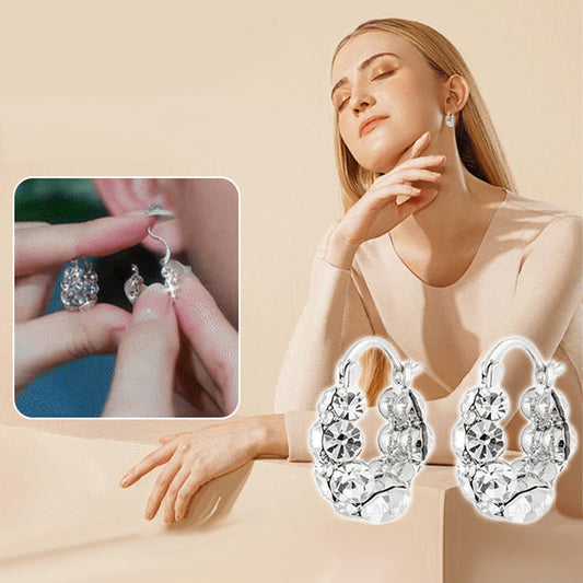 Luxury Synthetic Diamond Hoop Earrings for Women