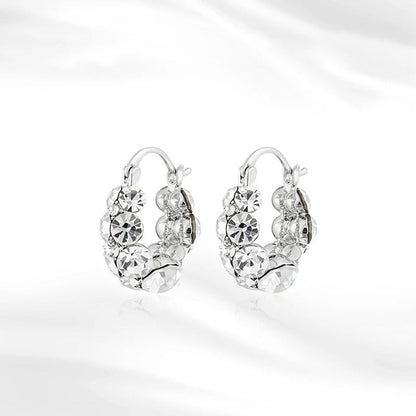 Luxury Synthetic Diamond Hoop Earrings for Women