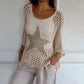 🔥Last Day Promotion 50% OFF🔥💝Women's Fashion Round Neck Crochet Knit Fishnet Top