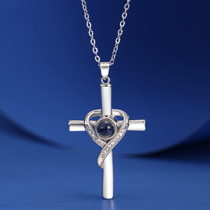 🔥HOT SALE🔥Cross Projection Necklace with I Love You in 100 Languages