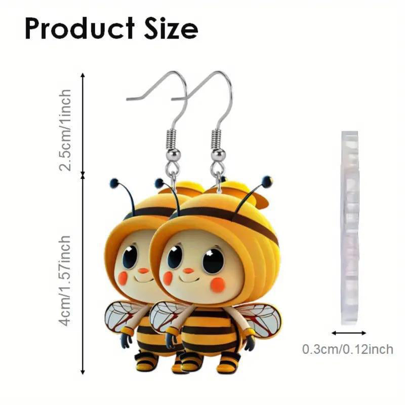 (🔥HOT SALE NOW 49% OFF) -🌻Cute Sunflower & Bee Acrylic Earrings🐝