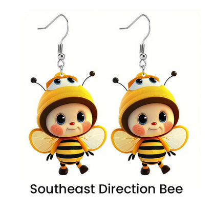 (🔥HOT SALE NOW 49% OFF) -🌻Cute Sunflower & Bee Acrylic Earrings🐝