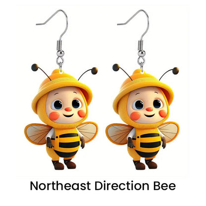 (🔥HOT SALE NOW 49% OFF) -🌻Cute Sunflower & Bee Acrylic Earrings🐝