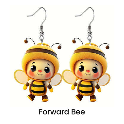 (🔥HOT SALE NOW 49% OFF) -🌻Cute Sunflower & Bee Acrylic Earrings🐝