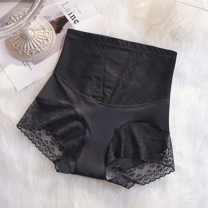 Women's High-Waist Lace Trim Tummy Control Panties