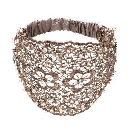 🎀Plum Blossom Hollow Beaded Wide Headband