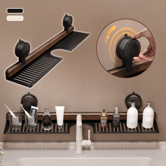 💥Walnut Suction Cup Bathroom Shelf