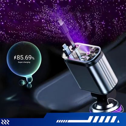🔥🎁Nyhet 50 % RABATT🔥Multifunktionell snabbladdare för bil med infällbar kabel