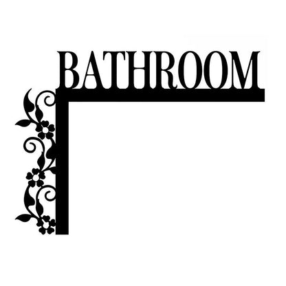 Floral Bathroom Topper Sign