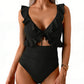 🏖️Summer Hot Sale 50% OFF🌊 Aqua Eve Women’s Tummy-Control One-Piece Swimsuit💃Flattering V-Neck🩱Ruched Slimming Design🌸Elegant Ruffle & Chic Cut-Out 💕