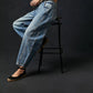🔥Women's Retro Mid-Rise Curved Wide-Leg Jeans
