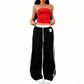 🔥Women's Sexy Tube Top & Side Stripe Wide-Leg Pants Set