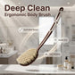 Ergonomic body brush with a long handle