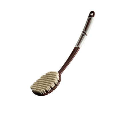 Ergonomic body brush with a long handle