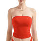 Dames strapless tube top van zachte, effen kleur.