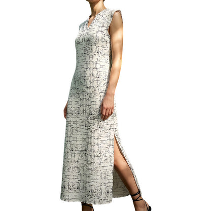 🔥Women's Sleeveless V-Neck Maxi Dress with Side Slit