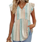 🔥 50% OFF · Women's Summer V-Neck Ruffle Sleeve Floral Peplum Top ✨