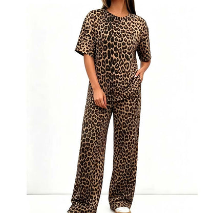 🔥Women's Leopard Print Two-Piece Lounge Set