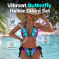 🔥 50% OFF · Vibrant Butterfly Halter Bikini Set ✨