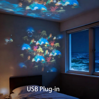 🌌 LED-projektor med stjärnhav – 360° roterande nattljus | SPARA 50% idag! ✨