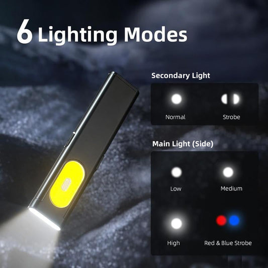 🔦 470 lumen platt ficklampa – EDC & slimmad design | SPARA 50% idag!