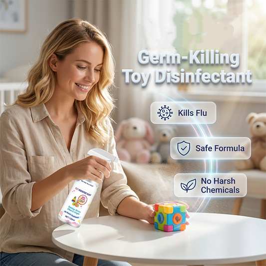 🧸 Rengöringsspray för leksaker – Med svamp & skonsam formel | SPARA 50% idag!